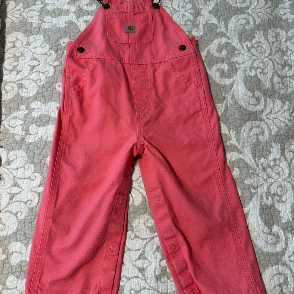 Carhartt Pink Kids' Overalls with Front Bib